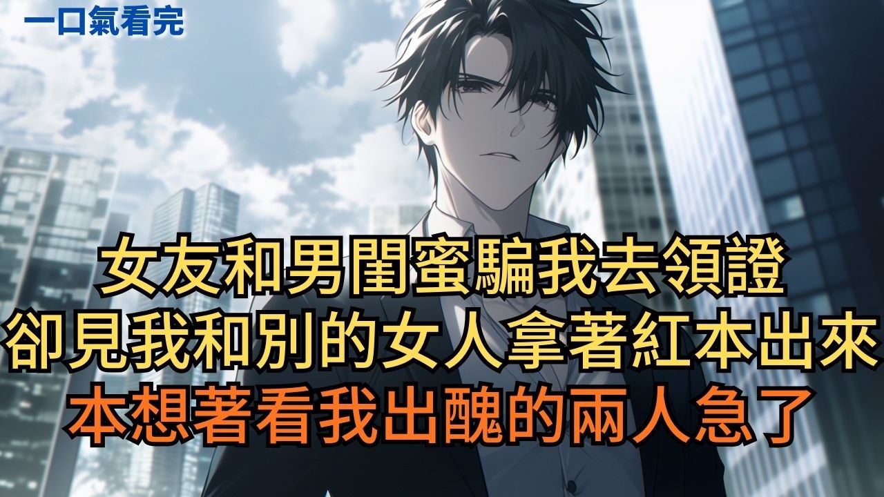 女友和男閨蜜騙我去領證，卻見我和陌生女人拿著紅本出來。本想著看我出醜的兩人急了。 #小说 #爽文