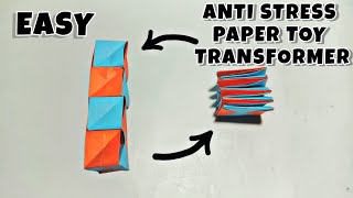 how to make a paper anti stress toy transformer || Easy paper antistress toy.. #paper crafts