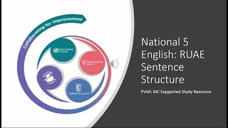 FVWL RIC National 5 English Sentence Structure