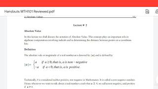MTH101 Lec 2|| Absolute values|| vu mth|| mth101 lec2 virtual University|| mrh101 short lecturer||