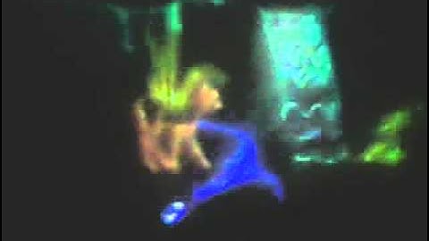 Laser show on waterfall