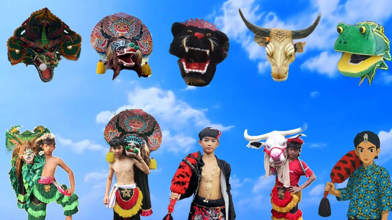 MEMASANGKAN KEPALA BARONGAN ,barongan devil ,barongan telon ,barongan jenggot