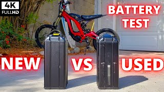 NEW vs USED BATTERY // 1 YEAR SURRON BATTERY REVIEW // RANGE and TOP SPEED TEST