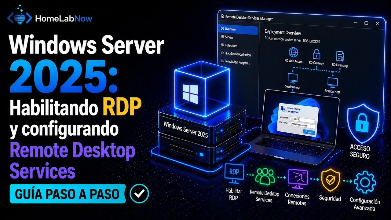 Windows Server 2025: Habilitando RDP y configurando Remote Desktop Services