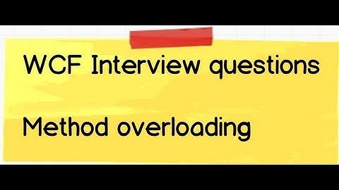 WCF Interview question :- Can we do method overloading in WCF services ?