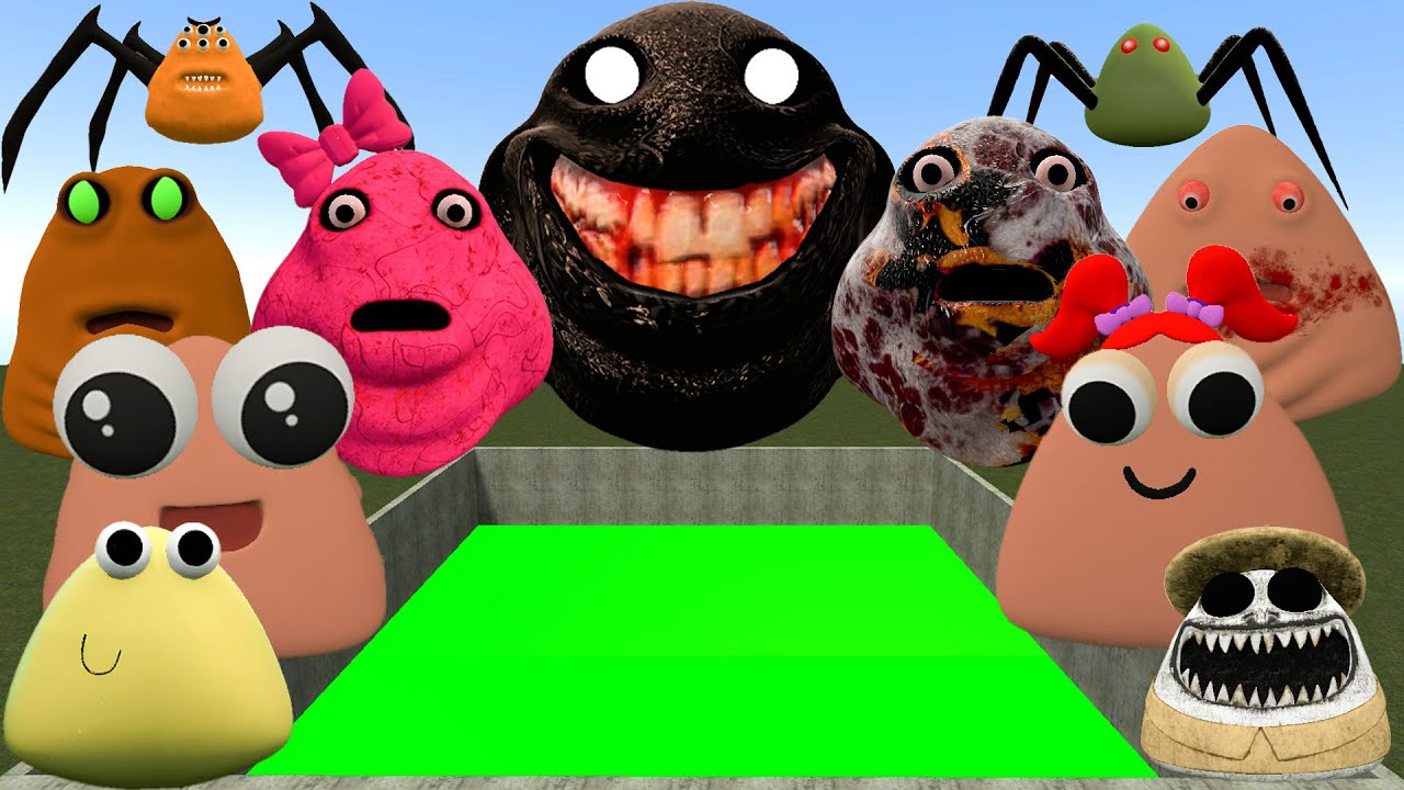 😱SPARTAN KICKING POU BOU FAMILY FROM BOU'S REVENGE Of POU and SPRUNKI POU in TOXIC PIT Garry's Mod