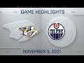 NHL Highlights | Predators vs. Oilers - Nov. 3, 2021