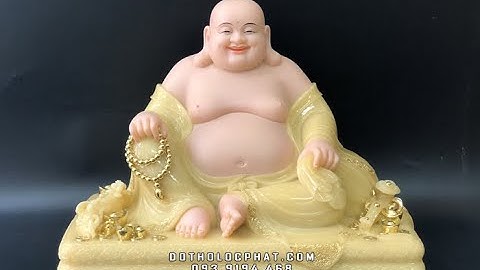 Tượng Phật Di Lặc Bằng Bột Đá Thạch Anh Đẹp 48x38x30 | Lộc Phát