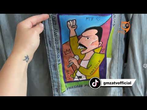 ტიკ-ტოკზე ლაივის ვიდეო/პერანგზე ხატვა ნაჭრის საღებავებით