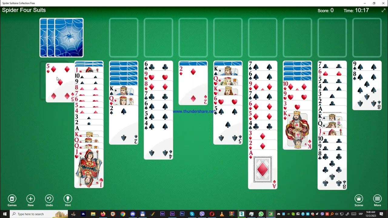 Lesson 4: 2 Suits Spider Solitaire - Spider Palace