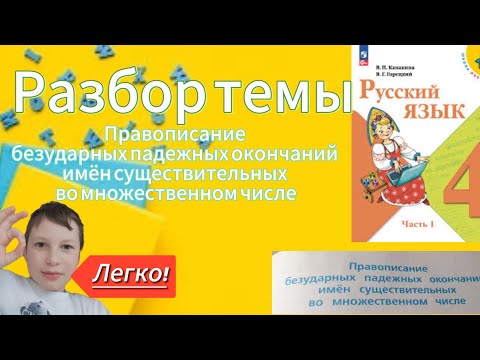 Разбор Темы ПРАВОПИСАНИЕ БЕЗУДАРНЫХ ПАДЕЖНЫХ ОКОНЧАНИЙ ИМЁН СУЩЕСТВИТЕЛЬНЫХ ВО МНОЖЕСТВЕННОМ ЧИСЛЕ