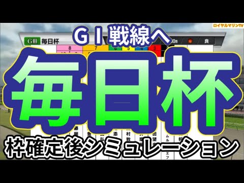 【毎日杯2024】ウイポ枠確定後シミュレーション ノーブルロジャー ニュージーズ ルシフェル サトノシュトラーセ ファーヴェント #2413