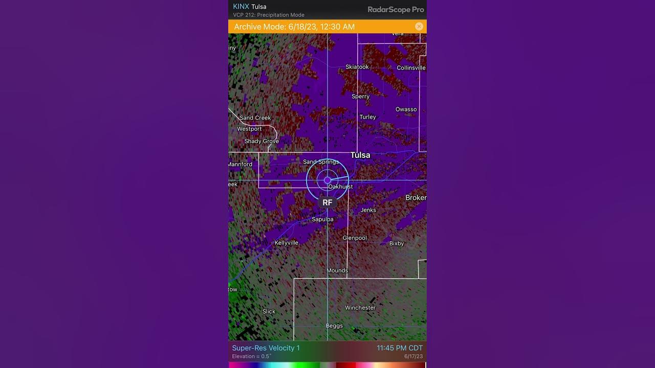 Radar Loop of 100 mph + Winds Slamming Tulsa, OK on 6/18/2023 YouTube