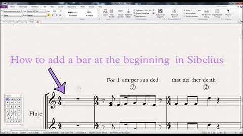 How To Add A Bar At The Beginning in Sibelius 2018