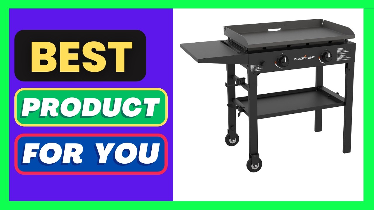 Blackstone Flat Top Gas Grill Griddle 2 Burner Propane Fuelled Rear Grease Managem