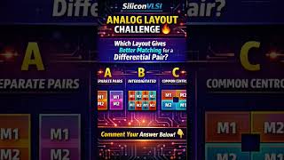 Which is best analog Layout matching pair for diff pair? #digital #analog #vlsi #benglore