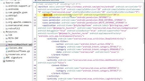 how to correctly read androidmanifest.xml files