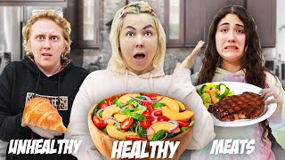 100 CALORIES CHALLENGE! Unhealthy vs healthy vs Meats!