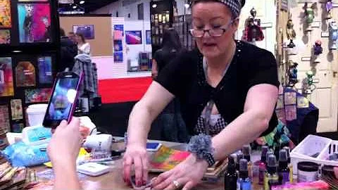 Dyan Reavely Art Journaling at CHA Winter 2012 Ranger Booth