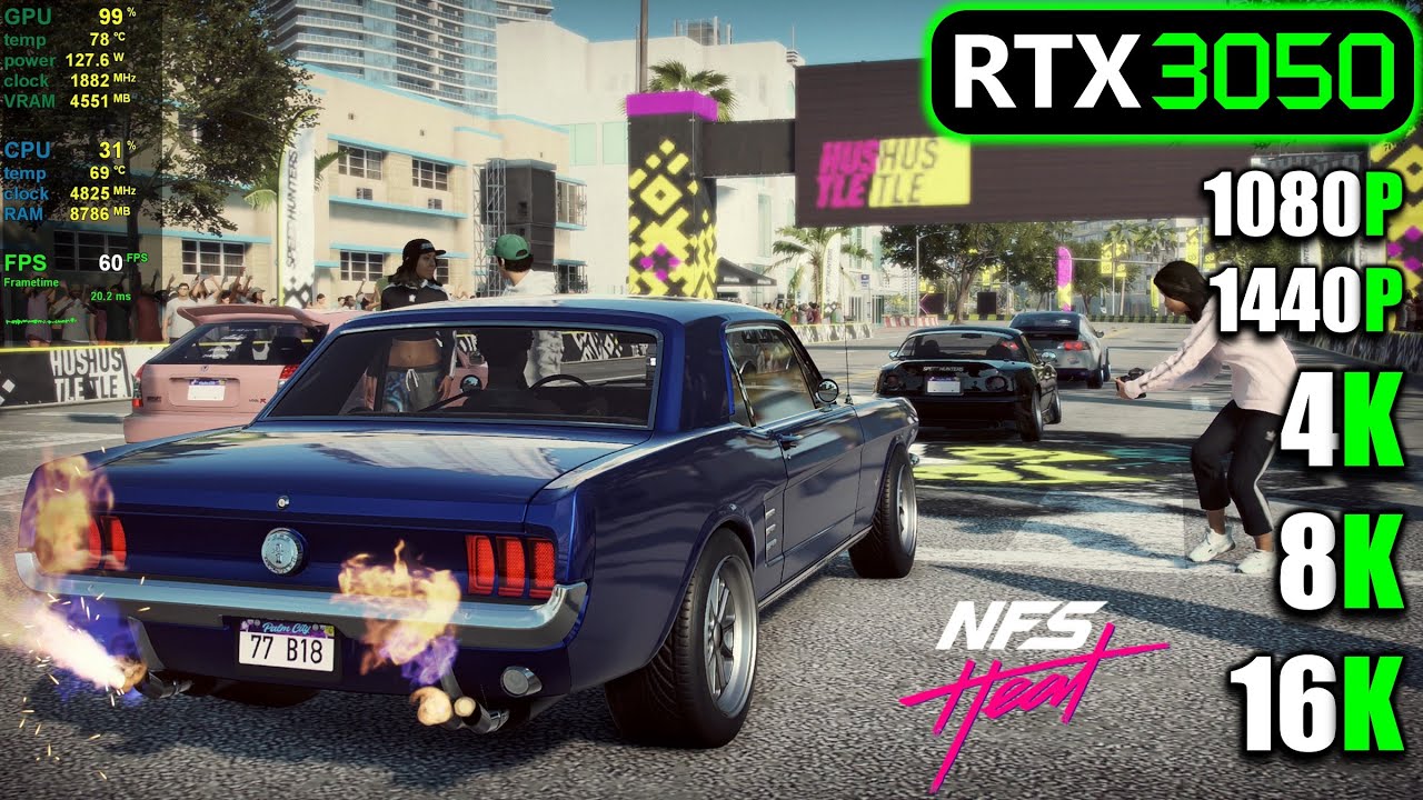 RTX 3050 | Need For Speed Heat - 1080p, 1440p, 4K, 8K , 16K