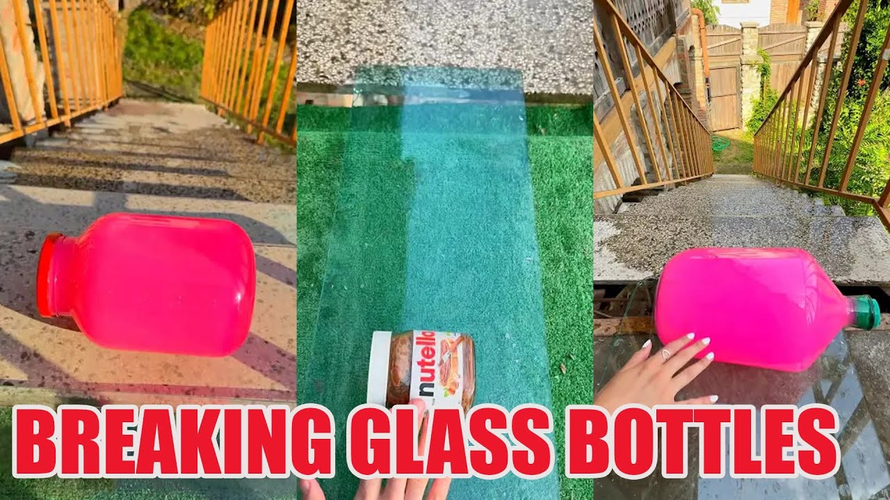 Crushing Soft & Crunchy Things 🔥 Breaking Glass Bottles and Balloon Drops 