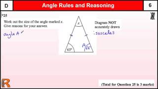 Angle Rules and reasoning GCSE Maths Foundation revision Exam paper practice & help