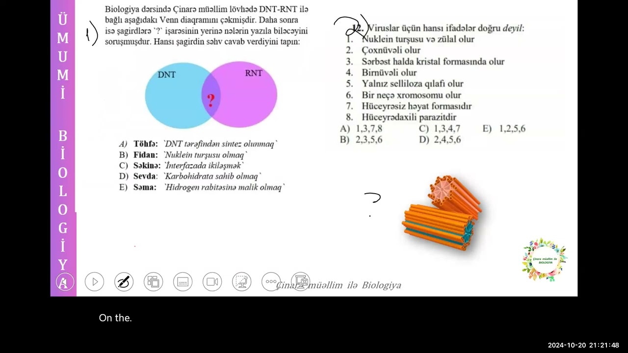 Sual-cavab qrupu .. Dərs-1 (Biokimya-Sitologiya)