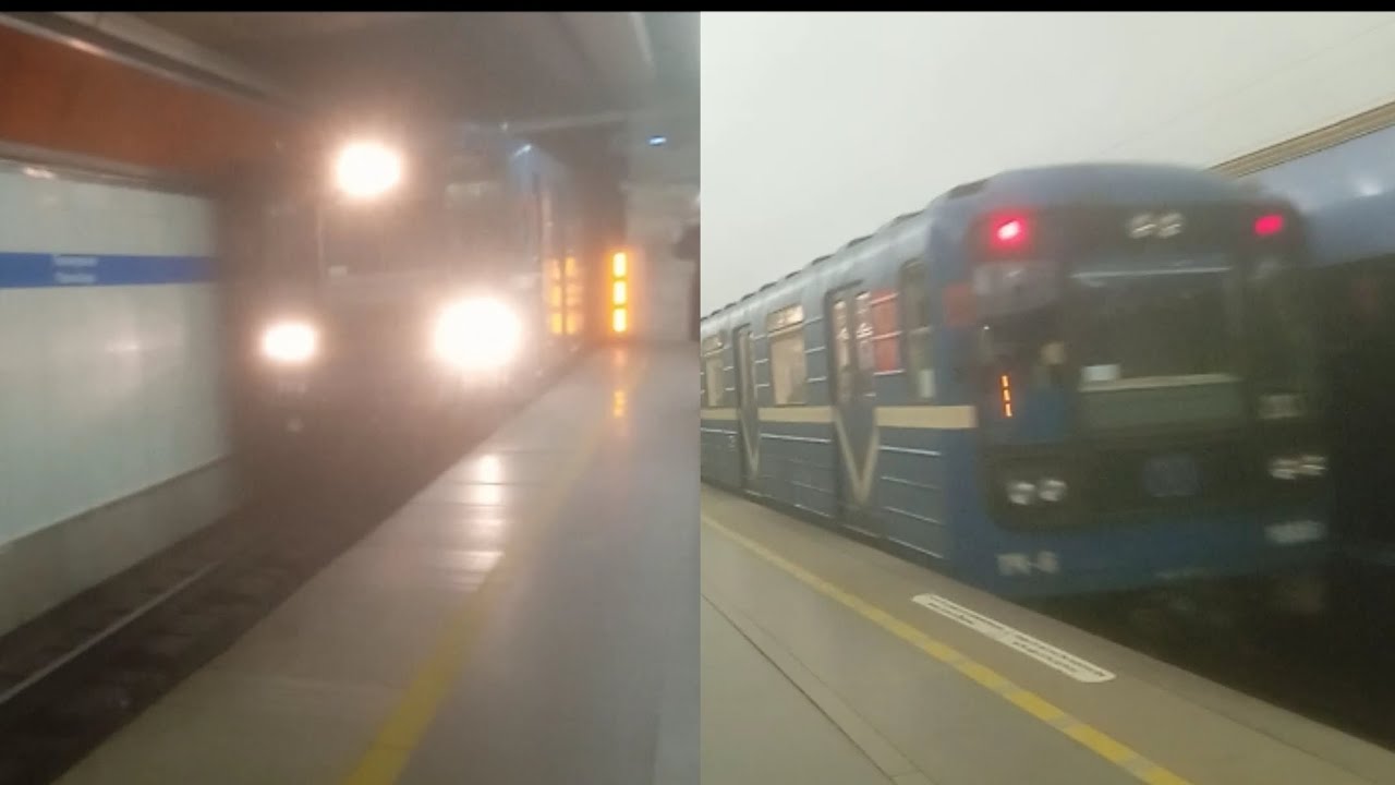 ПОЕЗДКА НА МЕТРОПОЕЗДЕ 81717 НОМЕРНОЙ ОТ ПИОНЕРСКОЙ ДО СЕННОЙ ПЛОЩАДИ ...