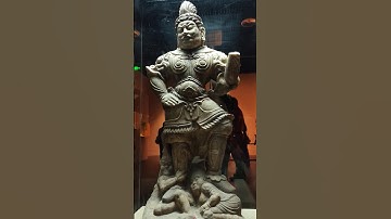 A statue of the Heavenly King from the Tang Dynasty, over a thousand years old, in China Museum,