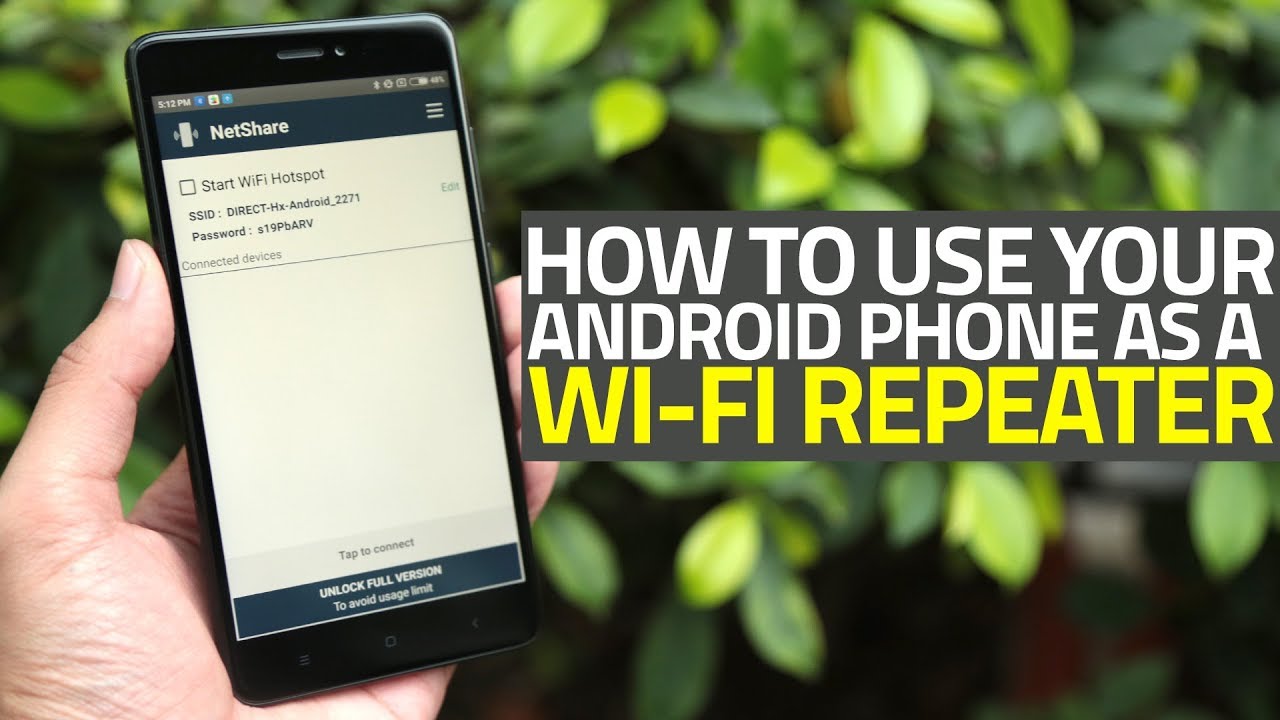 Blandet Forkæle At hoppe How to Use Your Android Phone as a Wi-Fi Repeater - YouTube