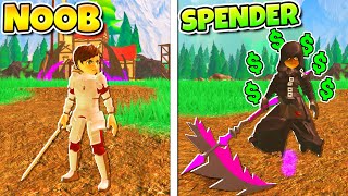 Noob Vs Robux Spender Roblox World Zero Youtube - roblox world zero