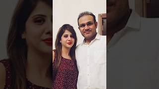 Virender Sehwag with his Beautiful wife 😍 #virendersehwag #indian  #cricket #youtubeshorts