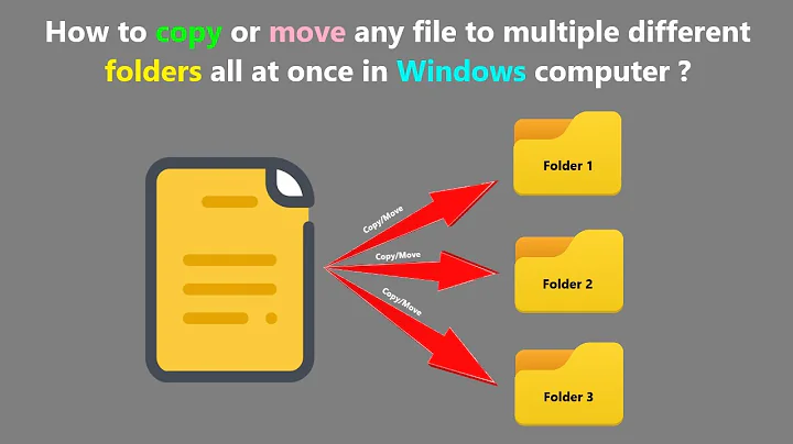 How to copy or move any file to multiple different folders all at once in Windows computer ?