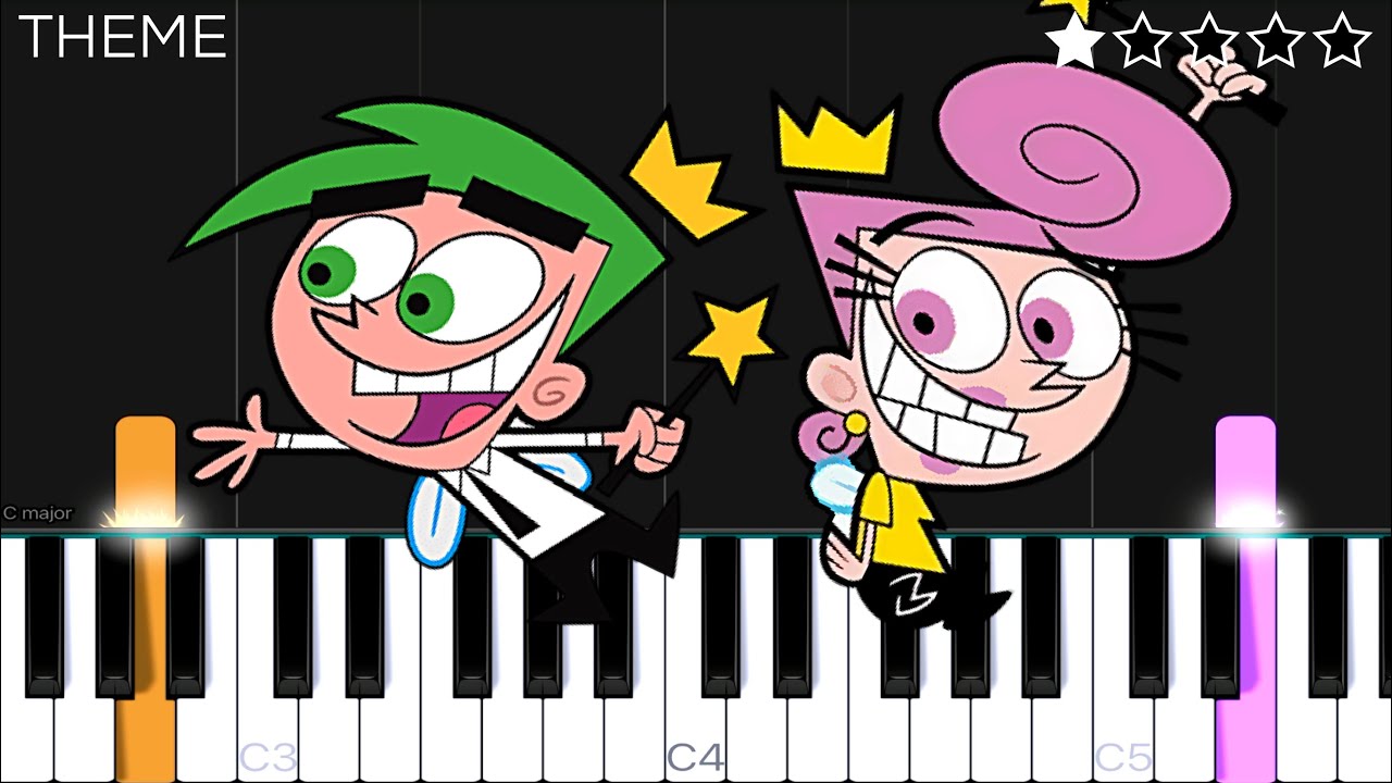 Fairly Odd Parents - Theme Song EASY Piano Tutorial - YouTube.