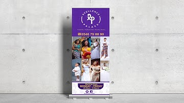 How to design a Roll Up stand Banner.  || Photoshop CC tutorials.