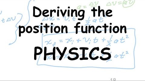 Deriving the position function - physics