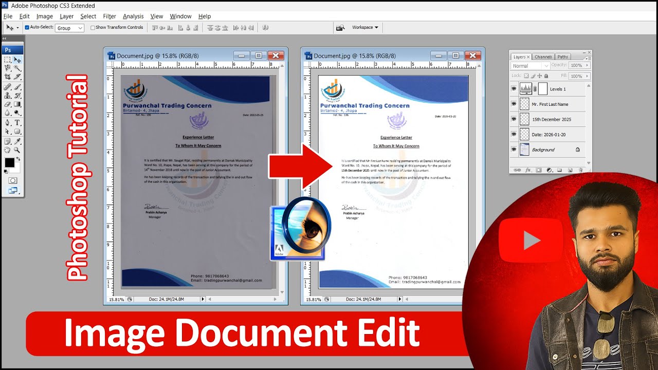 How to Restore Old JPG Document in Photoshop | पुराना Document Photoshop में नया जैसा करें