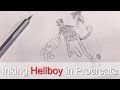 Eric Merced Inks Hellboy in Procreate
