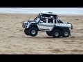 Traxxas trx6 hobbywing axe 550 3300kv running fast on the sandy beach