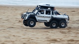 Traxxas TRX6 Hobbywing AXE 550 3300KV Running fast on the sandy beach