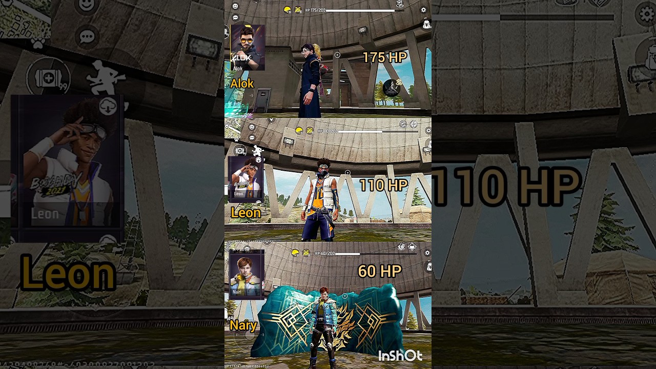 ff alok vs Leon vs nary ability test 😱 