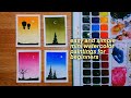 4 Easy and Simple Mini Watercolor Paintings for Beginners  | Step-by-step Tutorial