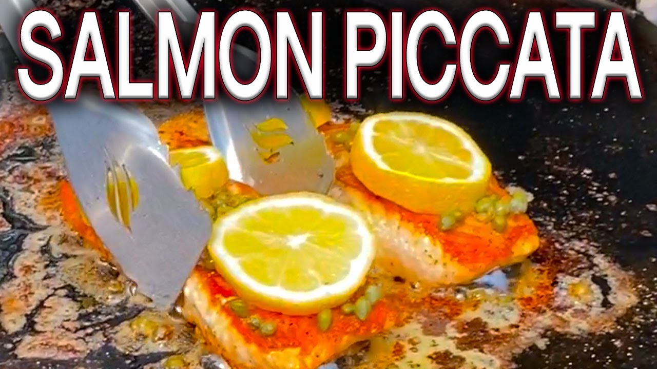 HOW TO MAKE AMAZING SALMON PICCATA ON THE BLACKSTONE GRIDDLE! EASY FISH