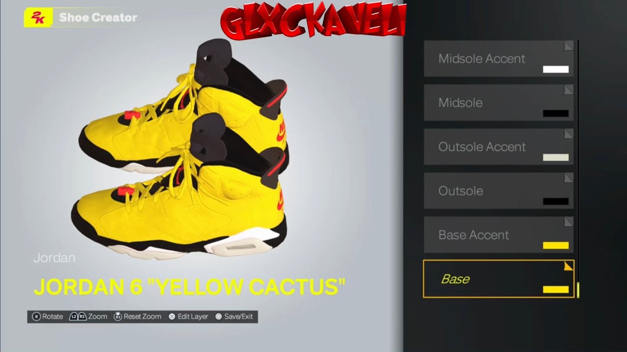 NBA 2K25 Shoe Creator - Air Jordan 6 x Travis Scott “Yellow Cactus”