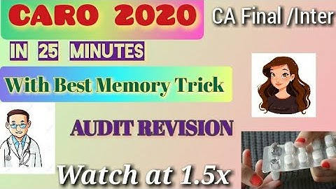 CARO 2020 Revision in Less than 25 minutes (with Trick) by Somya Agarwal #cafinal #CARO2020 #cainter