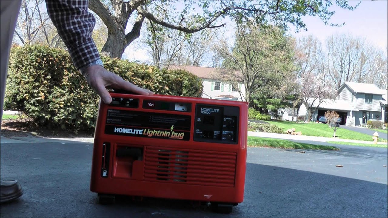 Homelite Vintage Camping Generator - HG600 Lightnin Bug - YouTube