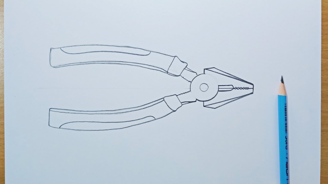 plier tool drawing how to draw plier step by step pliers tool