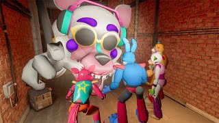 ALL GLAMROCK ANIMATRONICS FIGHT with DJ MANGLE in FNAF Security Breach