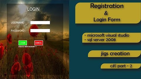 how to create registration and login form | database code | part 2 | c# tutorial
