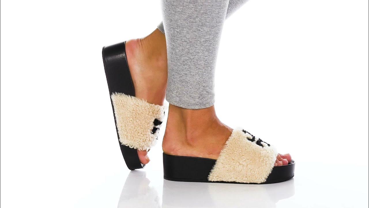 Tory Burch Double T Shearling Flatform SKU: 9677340 - YouTube